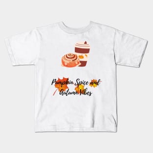 Hello Autumn Pumpkin Spice and Autumn Vibes Kids T-Shirt